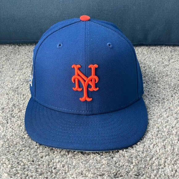 New Era New York Mets Fitted Hat 2000Subway Series patch Icy Blue UV Size 7 1/4 - Picture 2 of 10